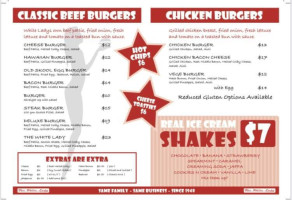 The White Lady menu