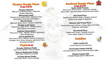 Pirates Club Pizza menu