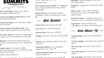 7 Summits Restaurant Bar menu