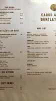 Cargo Gantley's Pub Café menu