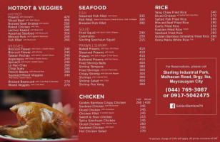 Golden Bamboo Chinese Sterling Square menu