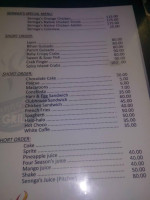 Sennga's Grill menu
