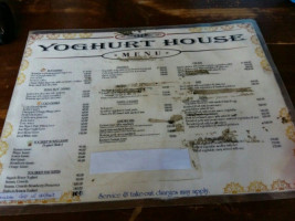 Yoghurt House menu