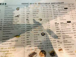 Divine Realm Vegetarian menu