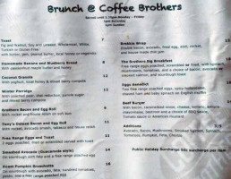 Coffee Brothers menu