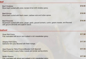 Dawat Indian menu