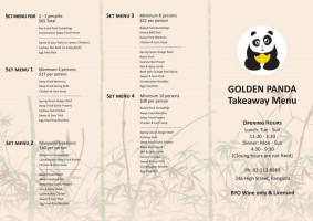 Golden Panda menu