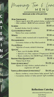 Reflections Catering menu