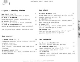 The Trading Post French Bistro menu