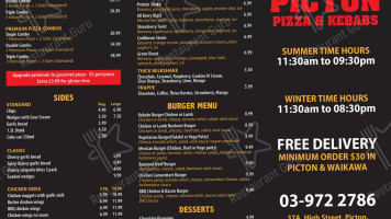 Picton Pizza And Kebabs menu