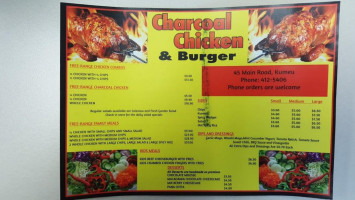 Charcoal Chicken And Burger menu