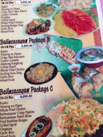 Balinsasayaw menu