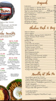 Daph's And Bed Breakfast menu