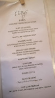 Ninyo Fusion Cuisine menu