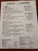 The Endive Eatery menu