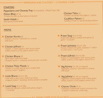 Karma Indian Food menu