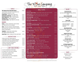 The Wine Company menu