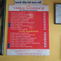 Vishal Sandwich menu