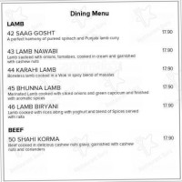 Bollywood Indian Gisborne menu
