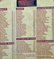Breadz menu