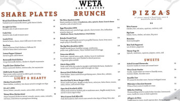 The Thirsty Weta menu