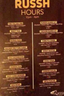 Russh Gastropub Bangalore menu