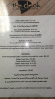 The Deck Steakhouse menu