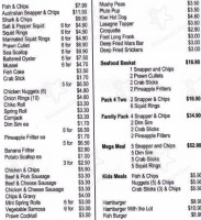 Challis Road Fish And Chips menu
