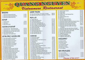 Quang Nguyen Vietnamese Restaurant menu