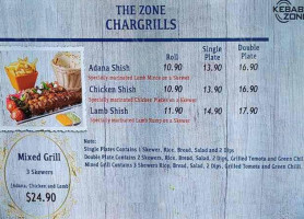 Kebab Zone And Charcoal Chicken menu