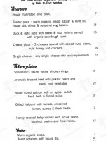 Speakeasy Bar menu