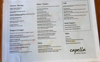 Capella Hotel Motel Restaurant menu