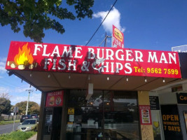 Flame Burger Man Cafe outside
