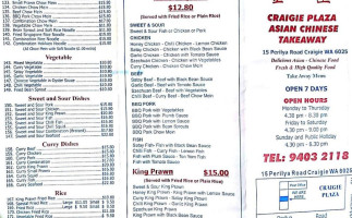 Happy Eater Chinese Takeaway Craigie menu