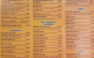 Annapurna Curry House menu