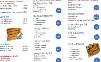 Starlight Seafood Cafe menu