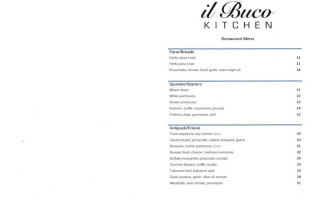 Il Buco menu