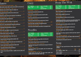 Infusion Cafe Thai menu