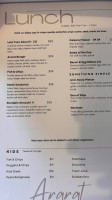 The Ararat Cafe Bistro menu