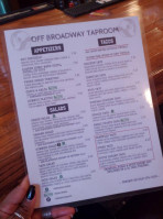 Off Broadway Taproom menu