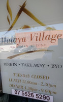 Malaysian Village menu