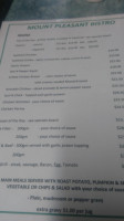 Mount Pleasant menu