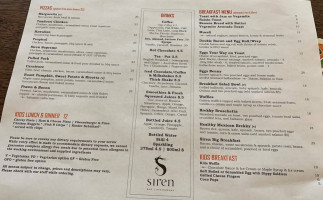 Siren Bar and Restaurant menu