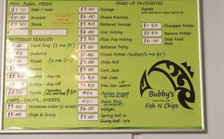 Bubbys Fish N Chips menu