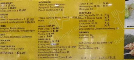 Teresa's Siopao Catering menu