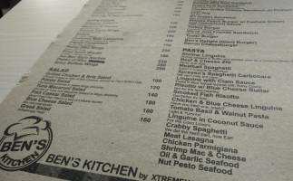Ben's Kitchen menu