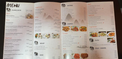 Kung Fu Dumplings menu