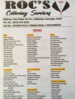 Rccafe&cateringservices menu