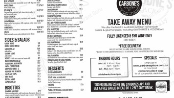 Carbone's Place menu