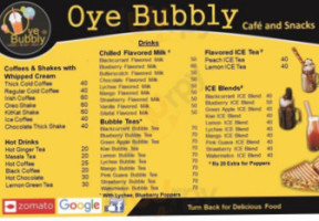 Oye Bubbly menu